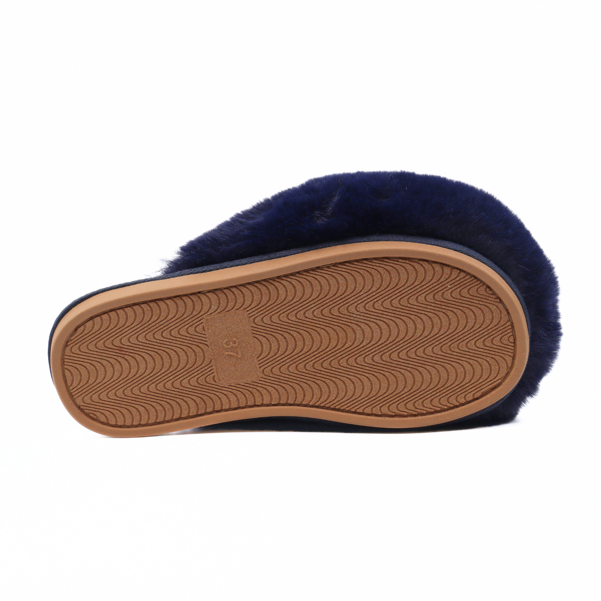 Snowball Slipper Navy Faux Fur Women's Shoes Free People