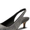 Women's black and silver slingback dress shoe MAXINE SLINGBACK CRYSTAL by SHOE THE BEAR