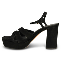 Nova Strap Suede Black Women's Sandals Heels Shoe the Bear    