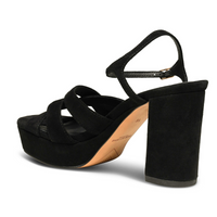 Nova Strap Suede Black Women's Sandals Heels Shoe the Bear    