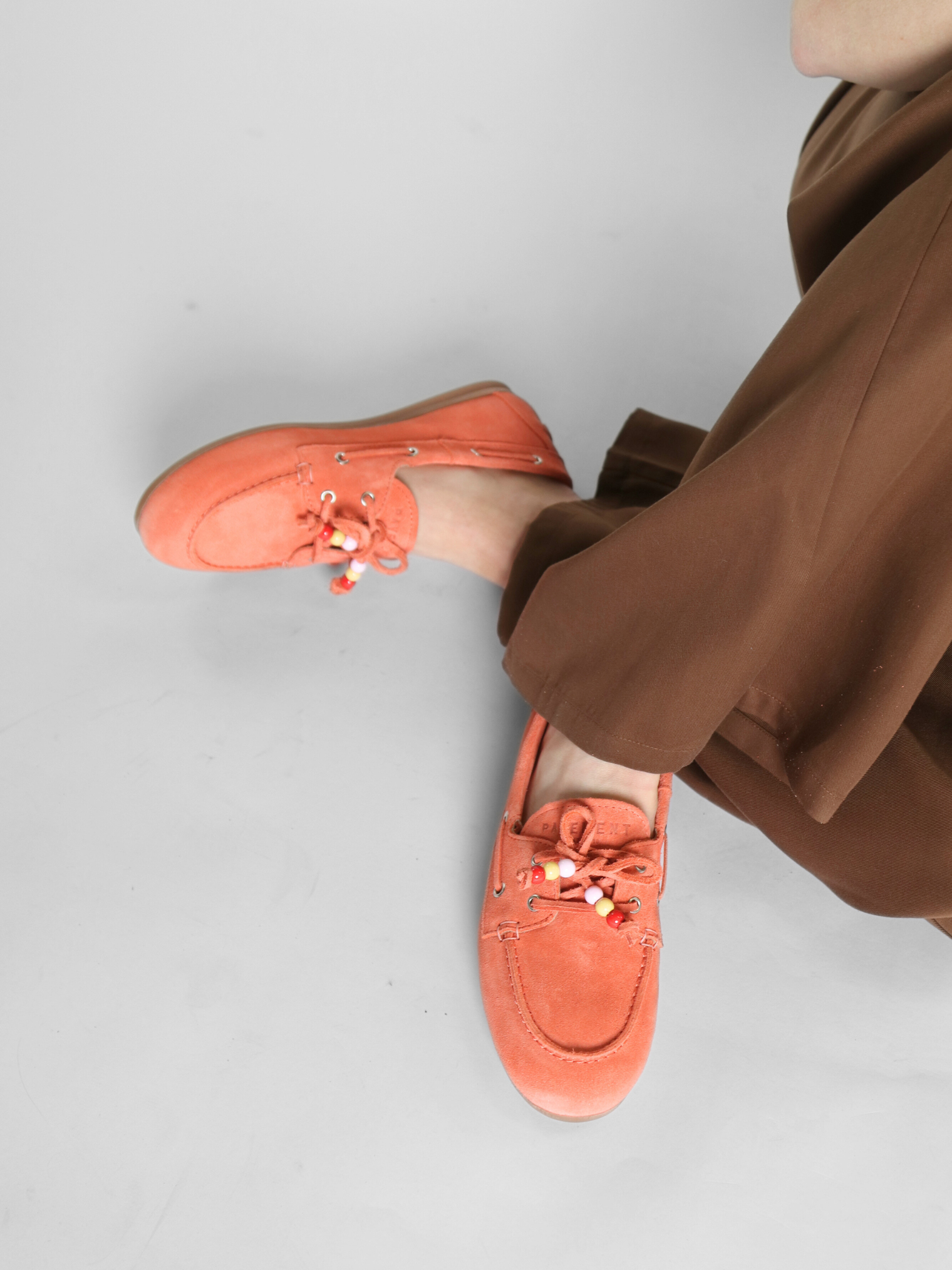 Marin Pearls Orange Suede