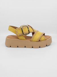 Stitched Sandalia Yellow Women's Sandals Platforms Gabor