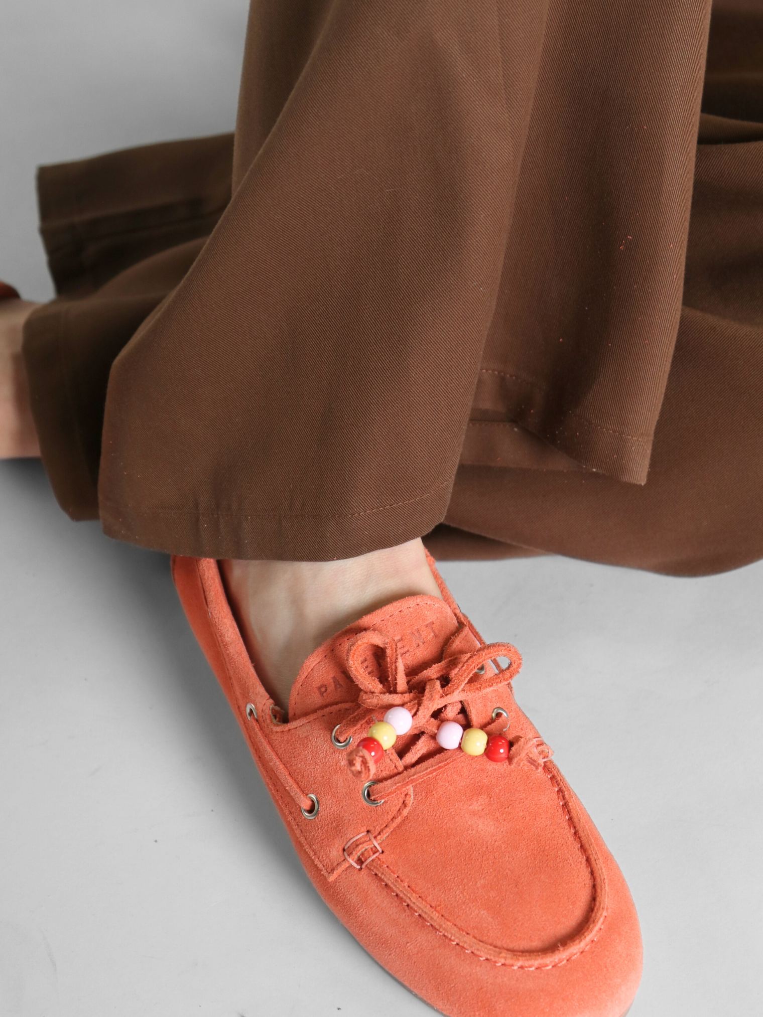 Marin Pearls Orange Suede