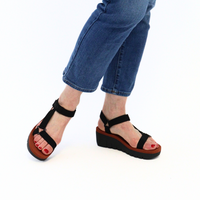 BLACK & BRICK YEFA SANDAL Women's Sandals Platforms Fly London    