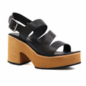 Ina Black Women's Sandals Heels Antelope    