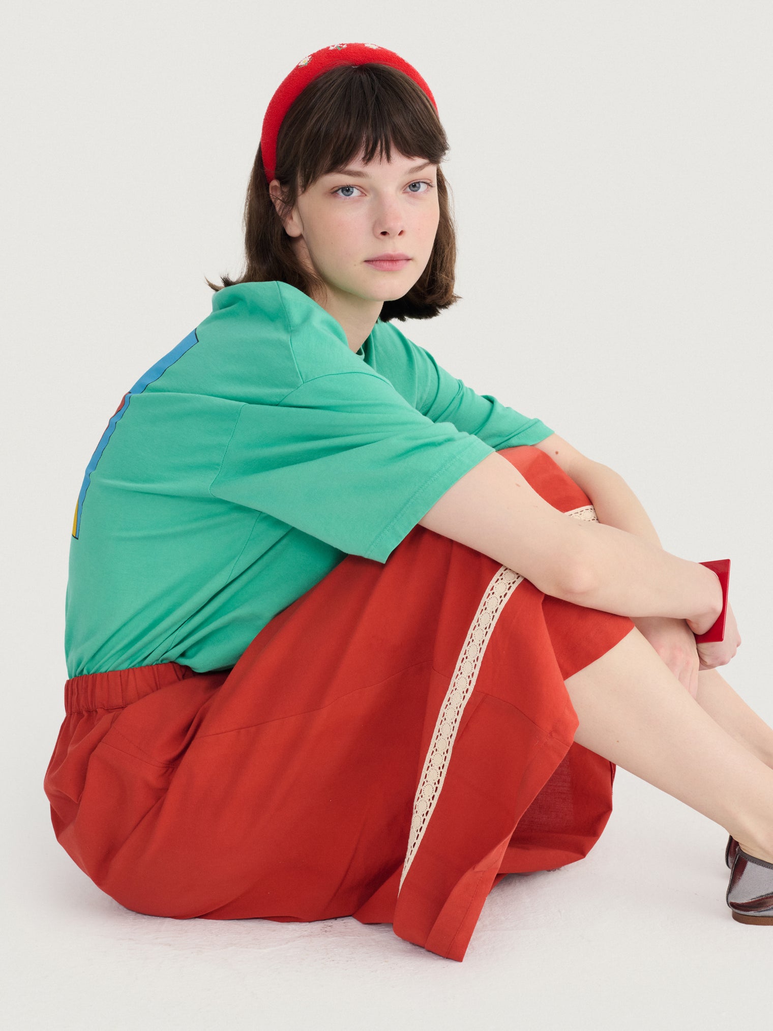 Contrast-trim Evasé Skirt Women's Bottoms Skirt Bobo Choses