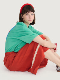 Contrast-trim Evasé Skirt Women's Bottoms Skirt Bobo Choses