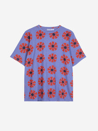 Flower Pattern Fitted Purple Tee Women's Tops Bobo Choses