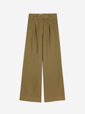 Pleated Wide-leg Khaki Women's Bottoms Bobo Choses