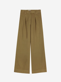 Pleated Wide-leg Khaki Women's Bottoms Bobo Choses