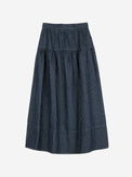 Evase Skirt Pinstripe Soft Denim Women's Bottoms Skirt Bobo Choses