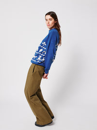 Pleated Wide-leg Khaki Women's Bottoms Bobo Choses