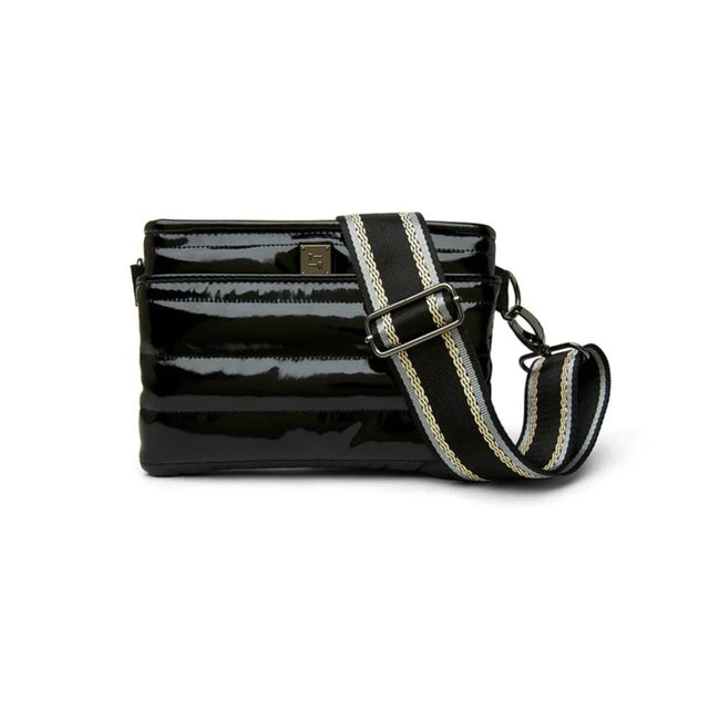 Bum Bag Black Patent Pewter Strap Gifts + Accessories Bags Think Royln    