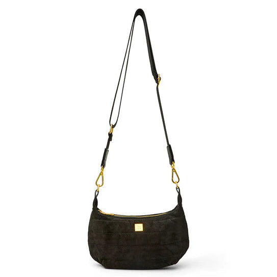 Mini Moon Black Suede Gifts + Accessories Bags Think Royln