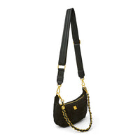Mini Moon Black Suede Gifts + Accessories Bags Think Royln
