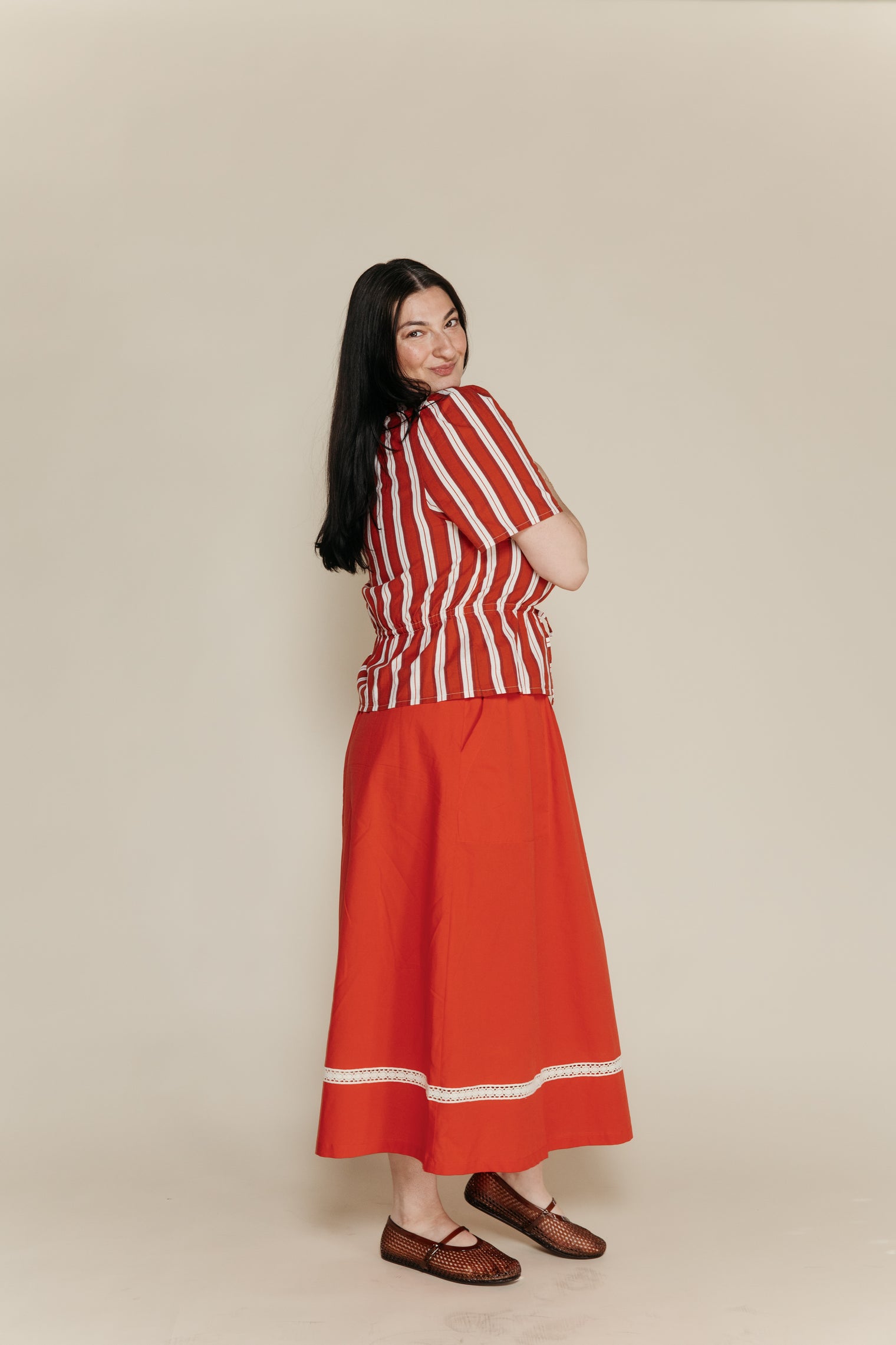 Contrast-trim Evasé Skirt Women's Bottoms Skirt Bobo Choses