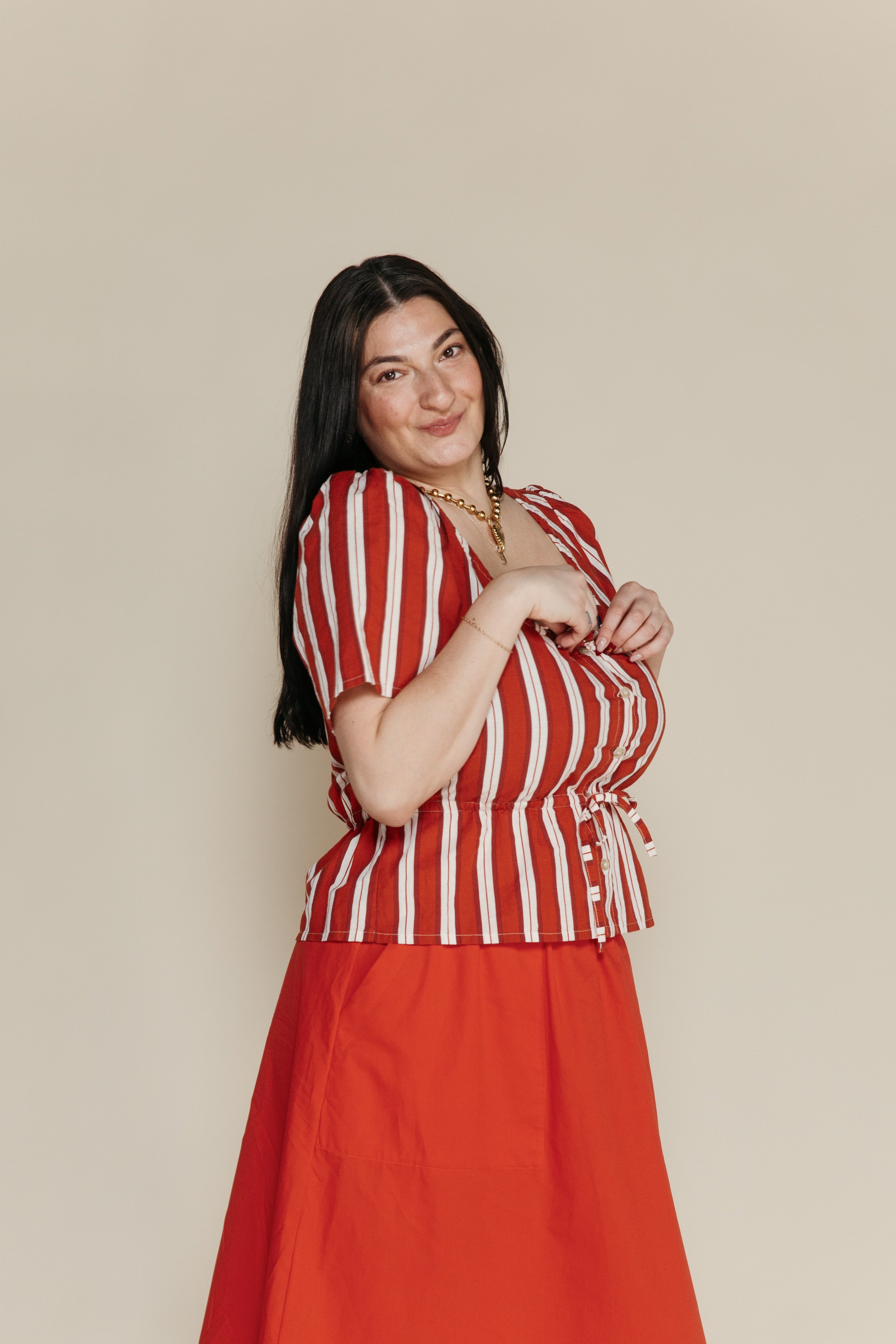 Bobo Choses Striped Peplum Top Red – The Sōl Collective
