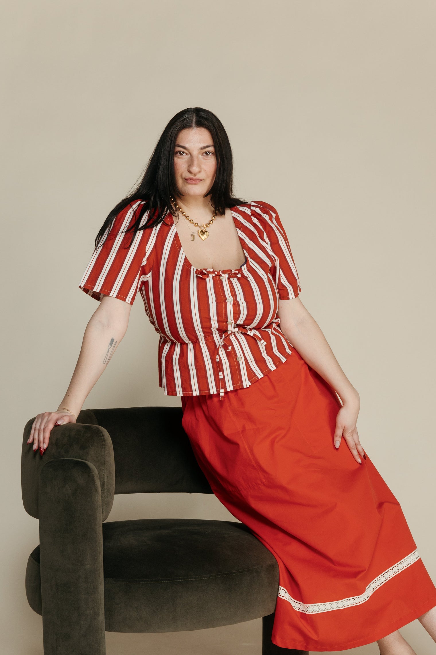 Striped Peplum Top Women's Tops Bobo Choses