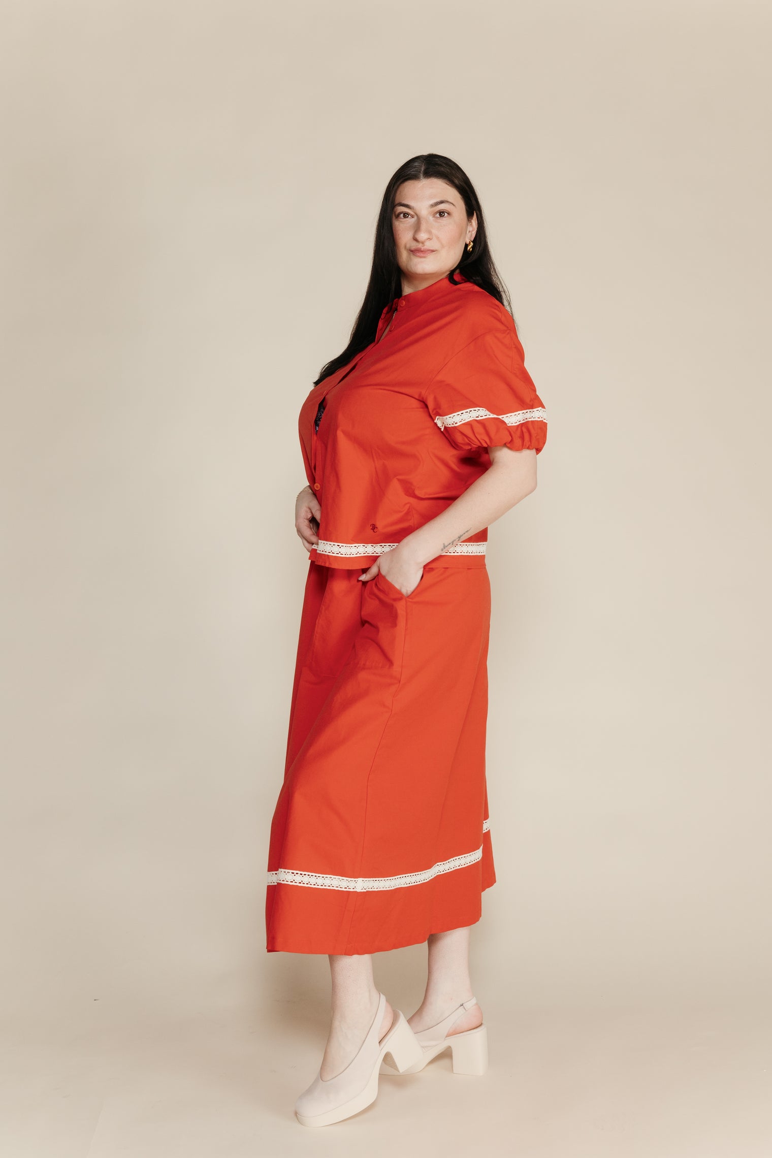 Contrast-trim Evasé Skirt Women's Bottoms Skirt Bobo Choses