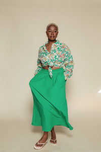 Color Herbalist Pattern Collar Shirt Women's Tops Bobo Choses