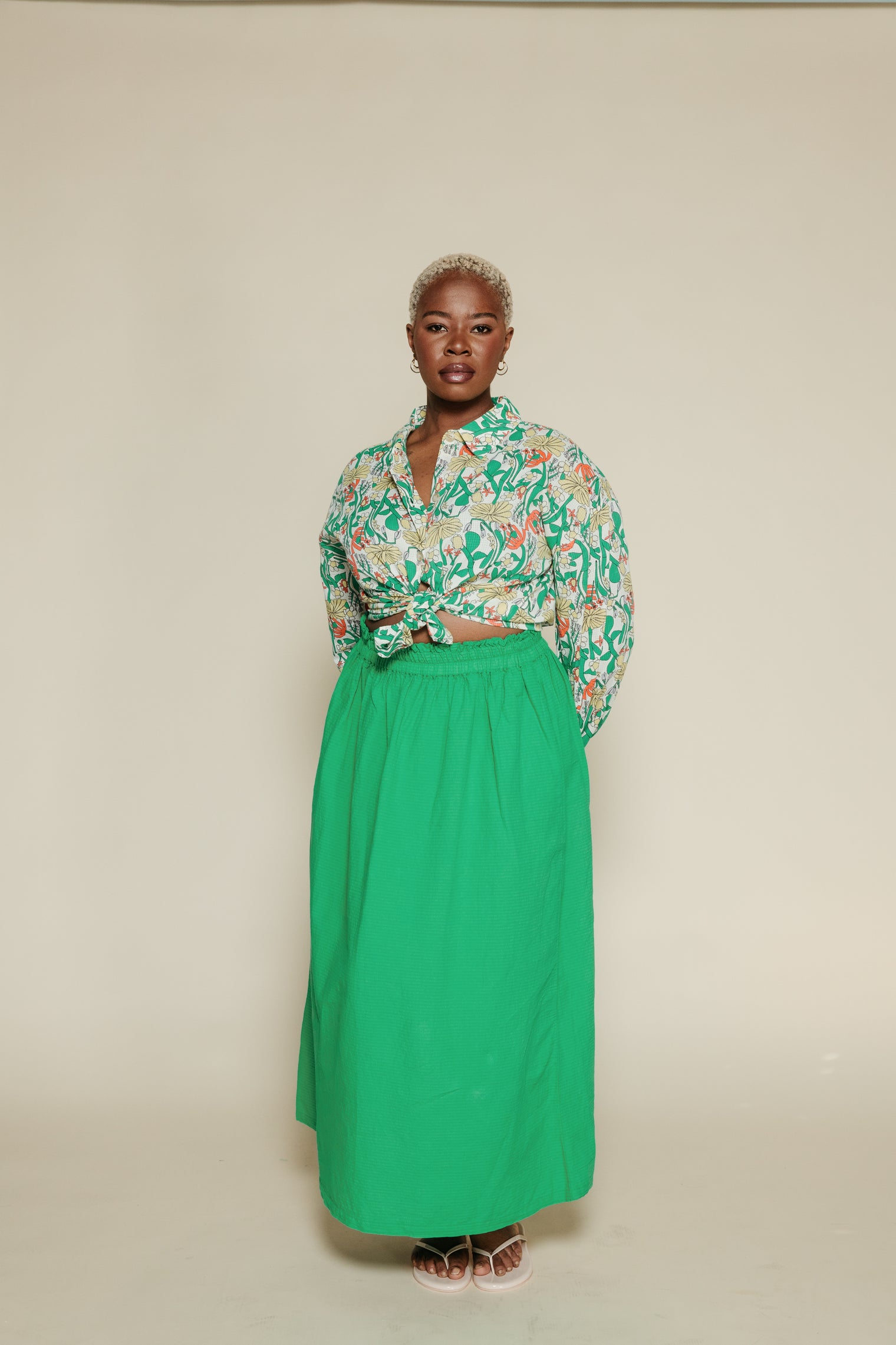 Color Herbalist Pattern Collar Shirt Women's Tops Bobo Choses