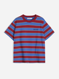 Striped Cropped T-shirt Blue Women's Tops Bobo Choses