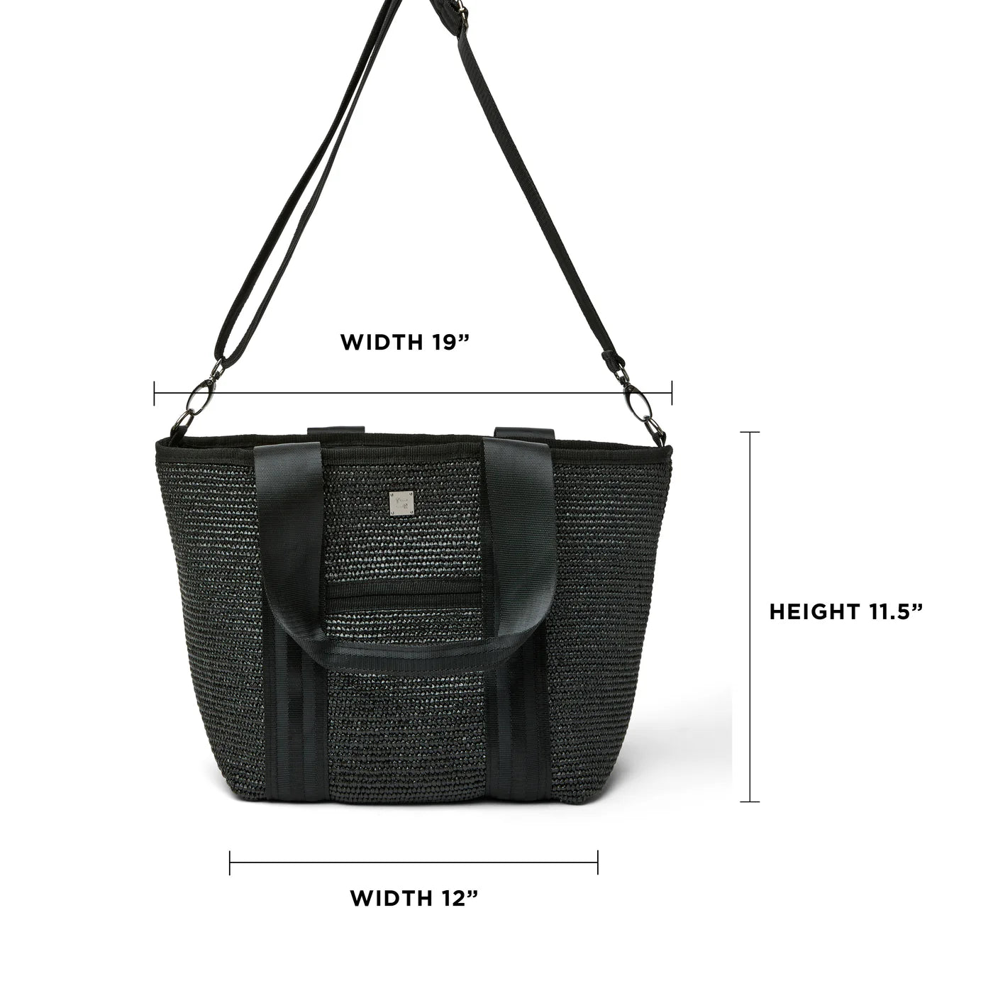 Capri Black Raffia Gifts + Accessories Bags Think Royln