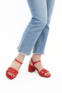 Block Heel Aise Rojo Women's Sandals Heels Wonders