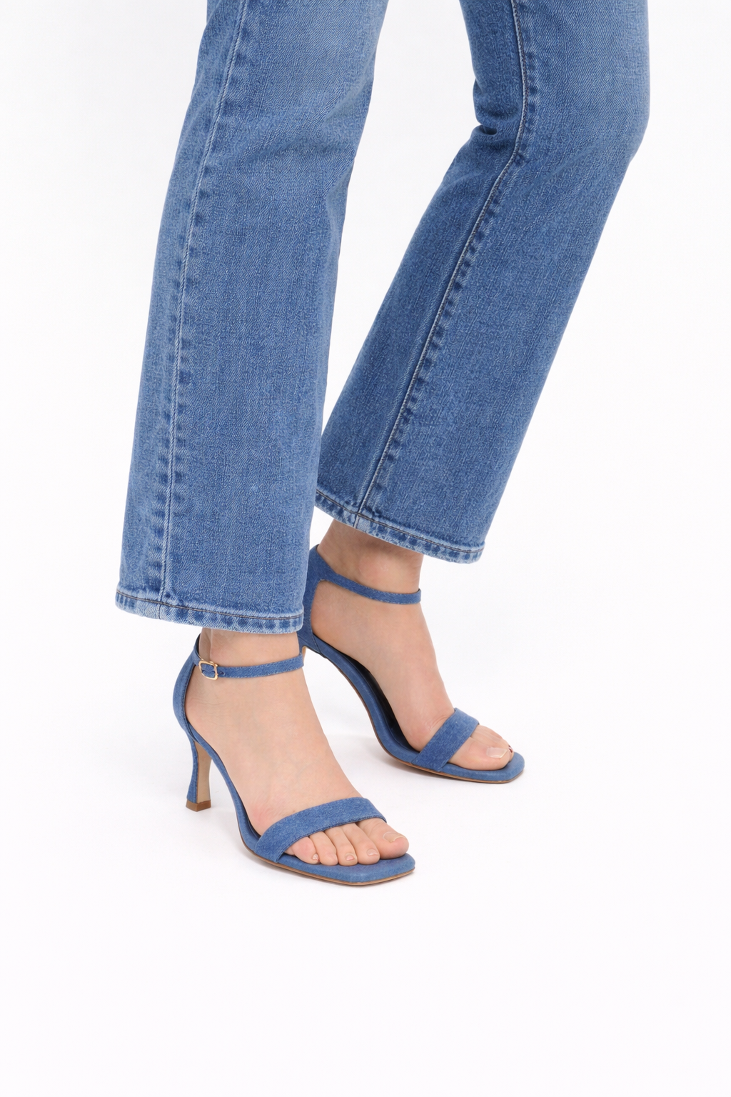 Leah Ankle Strap Denim Women's Sandals Heels Shoe the Bear