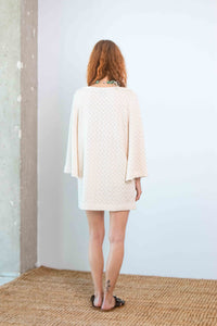 Mini Crochet Dress Ecru Women's Dresses Cossac