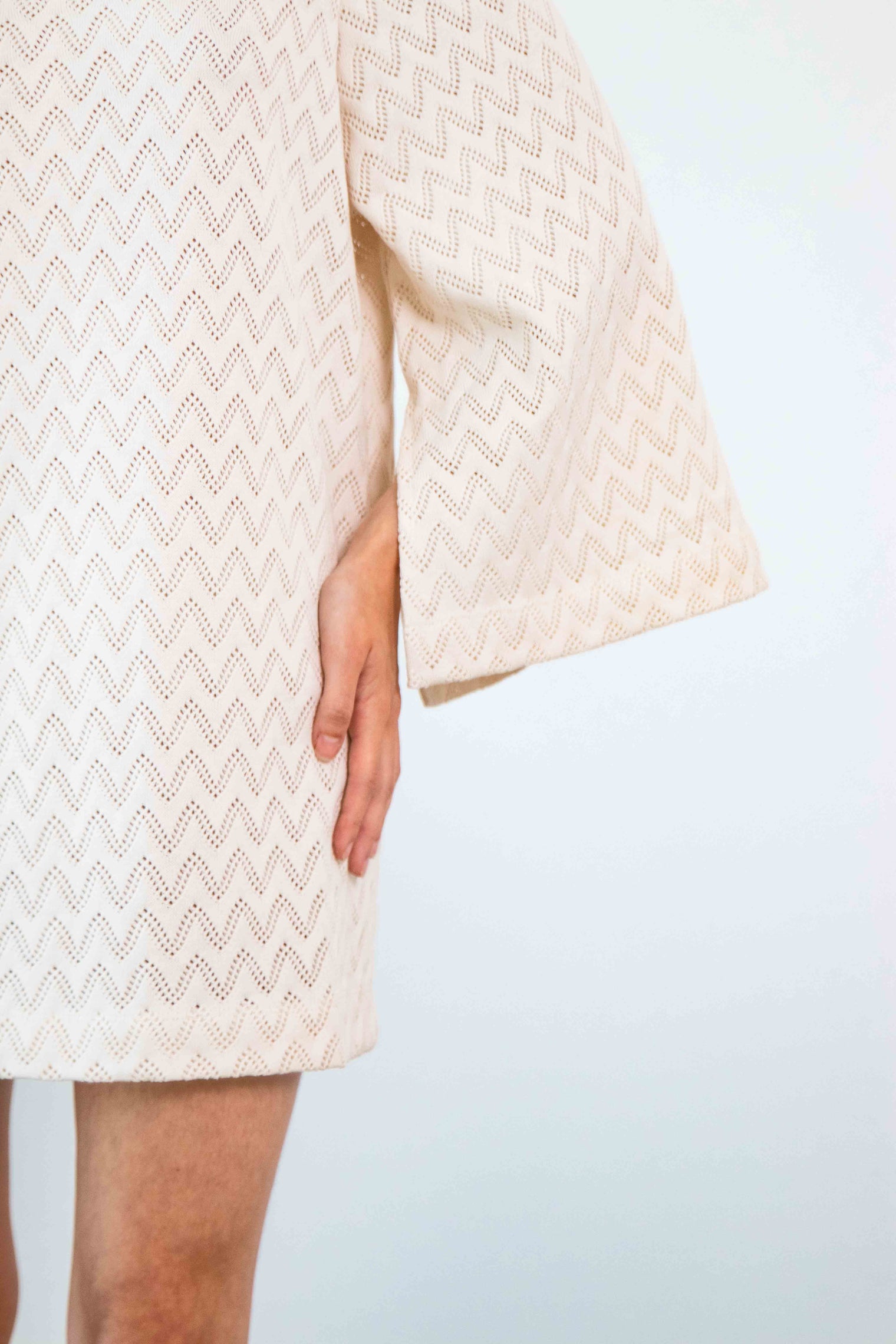 Mini Crochet Dress Ecru Women's Dresses Cossac