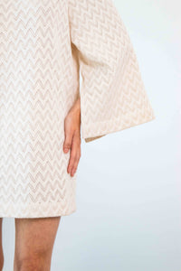 Mini Crochet Dress Ecru Women's Dresses Cossac
