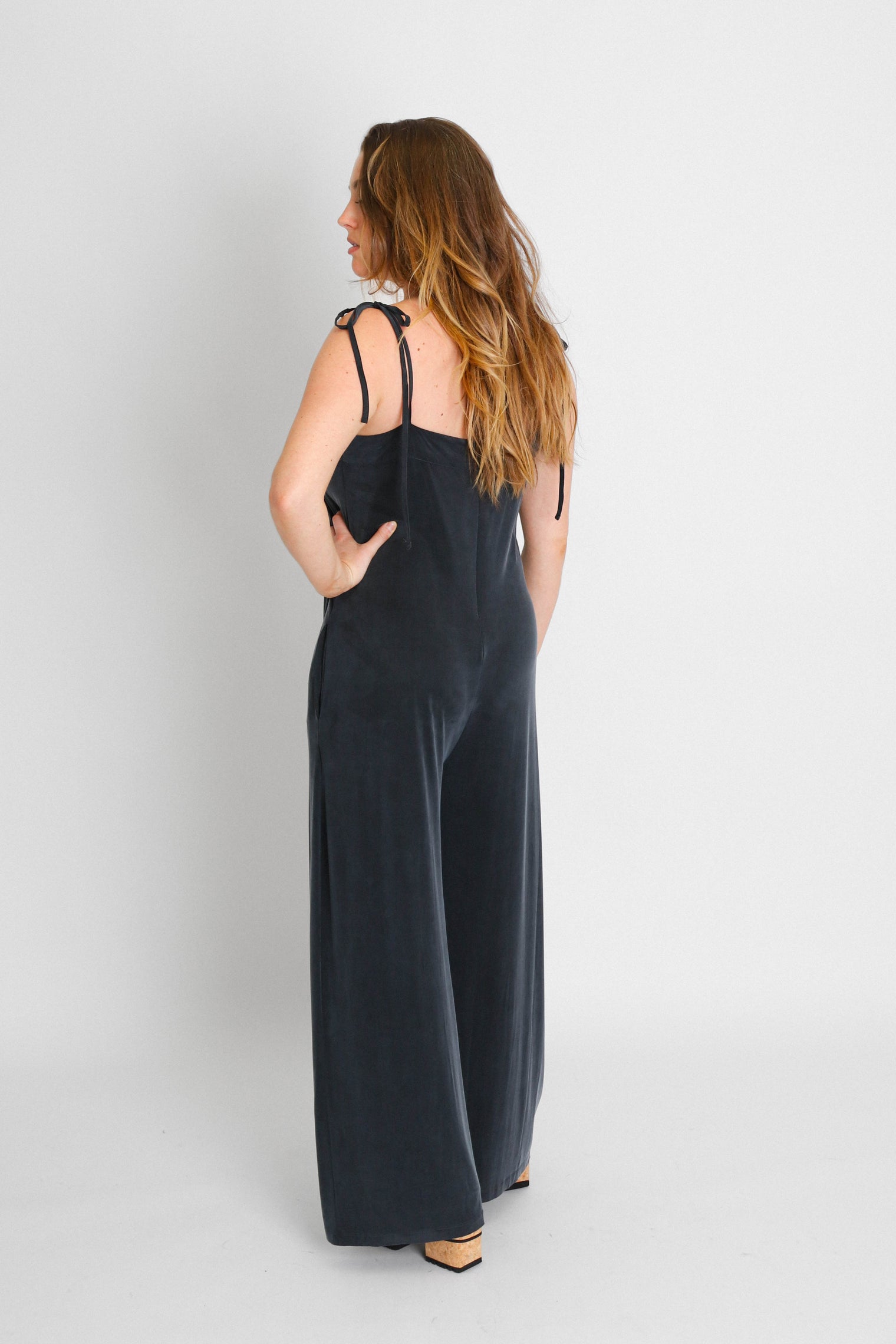 Strappy Jumpsuit Slate Black Women's Jumpsuits Cossac