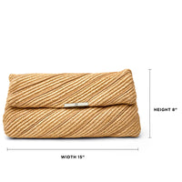 Embrace Clutch Beige Luxe Raffia Gifts + Accessories Bags Think Royln