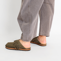 Fallon Fringe Mule Military Olive Suede Women's Shoes Free People