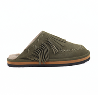 Fallon Fringe Mule Military Olive Suede Women's Shoes Free People