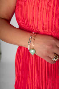 Silver Mixed Link Paperclip Bracelet