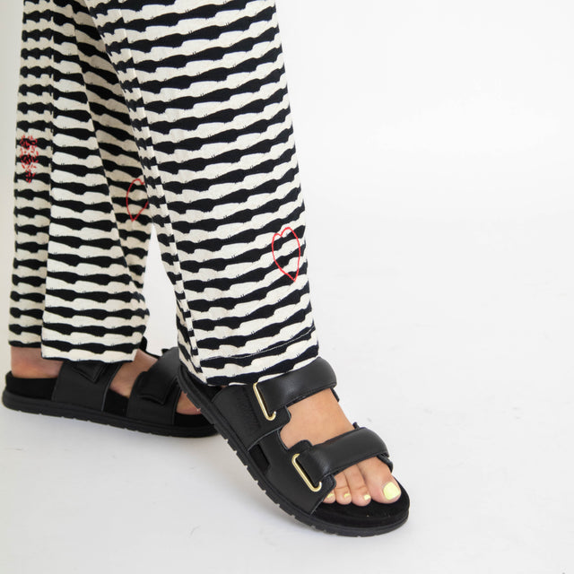 Lisa Leather Black Women's Sandals Woden