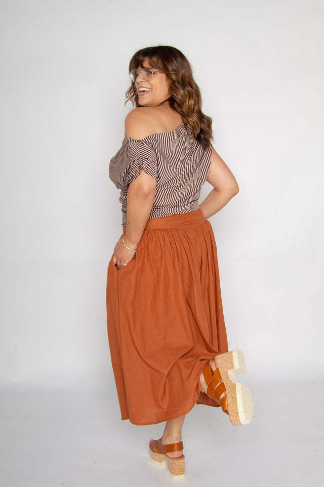 Dani Skirt Copper Women's Bottoms Skirt Oh Seven Days