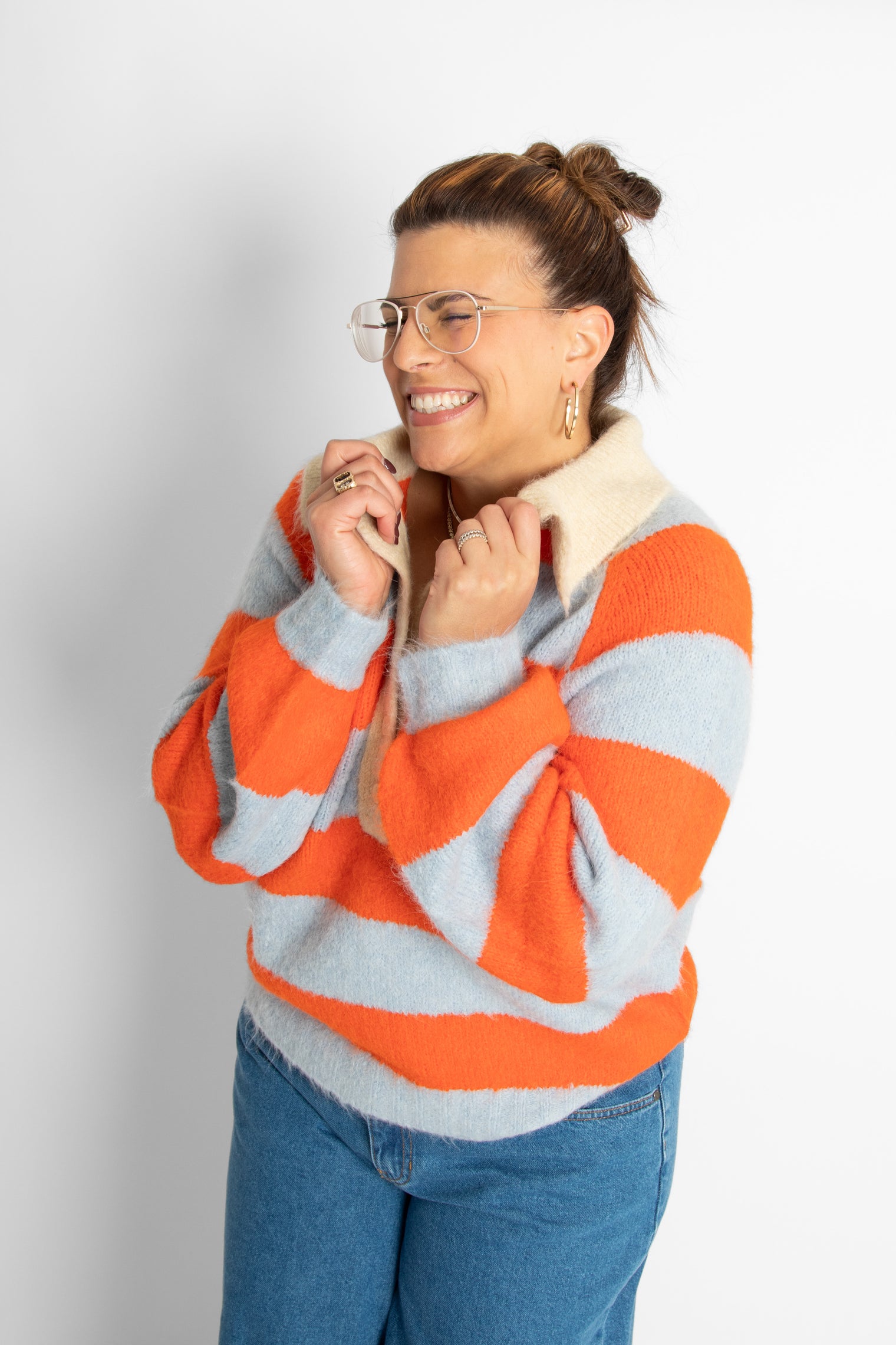 Frank Striped Polo Washed Blue Summer Red