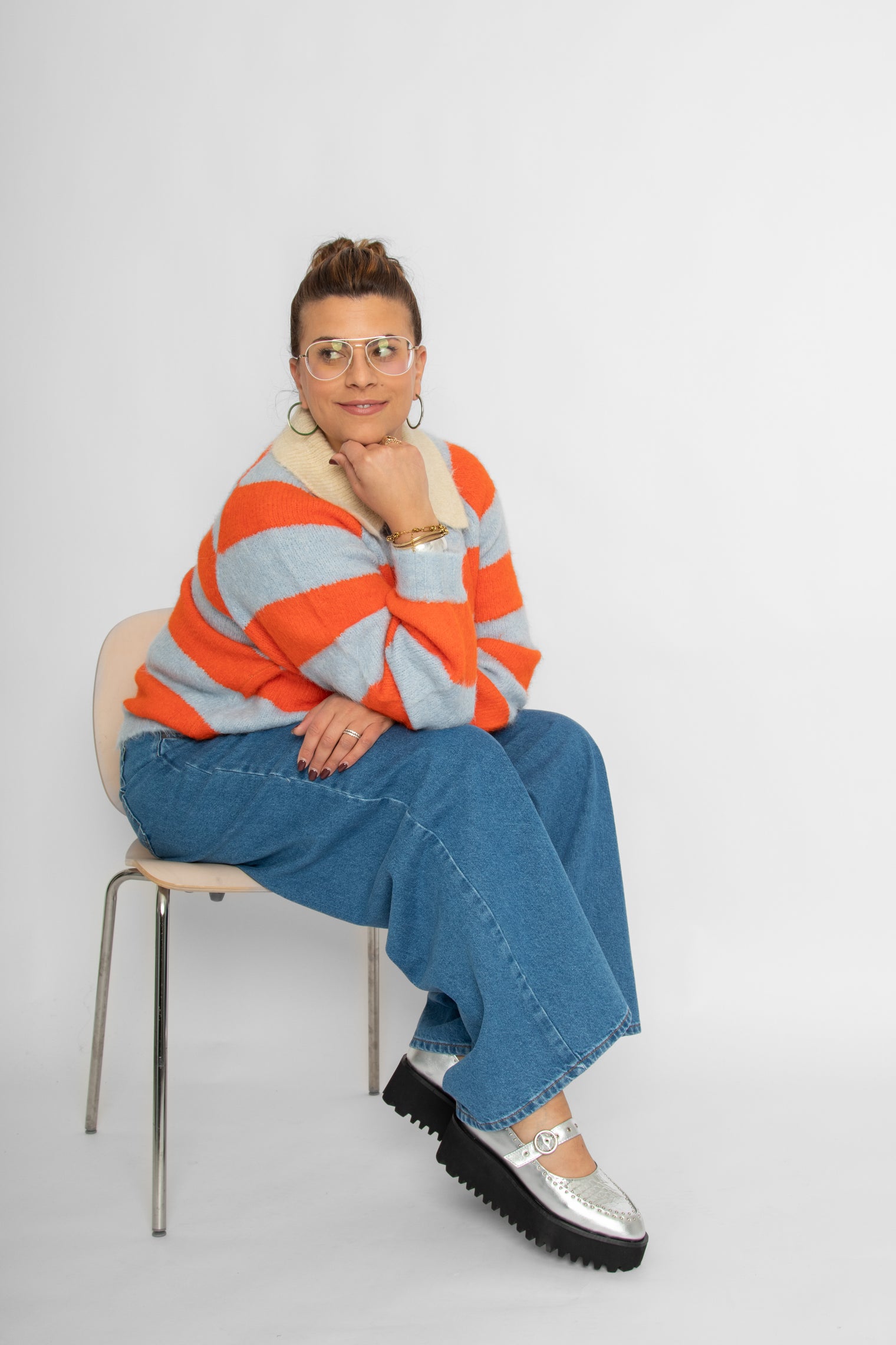 Frank Striped Polo Washed Blue Summer Red