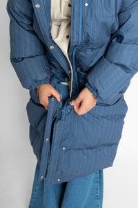 Striped Oversized Jacket Light Navy