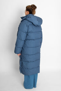 Striped Oversized Jacket Light Navy