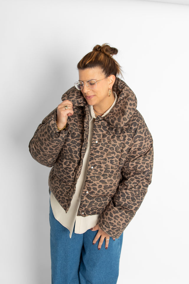 Animal Print Short Jacket Women's Outerwear The Tiny Big Sister