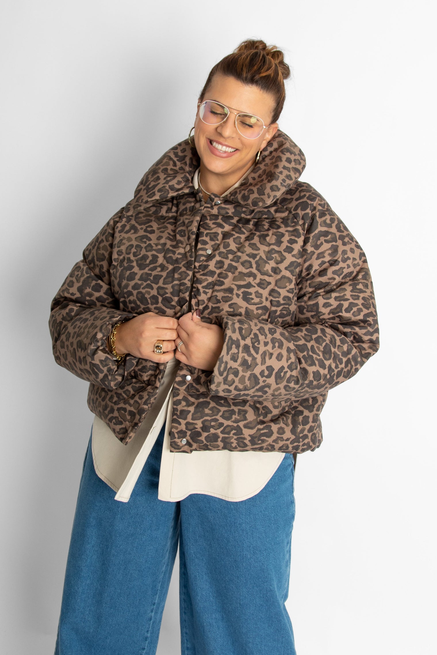 Animal Print Short Jacket Women's Outerwear The Tiny Big Sister