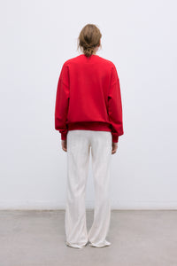 TNS Logo Woman Sweatshirt Tulip Red Women's Tops The New Society