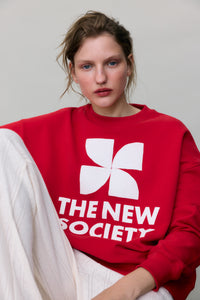 TNS Logo Woman Sweatshirt Tulip Red Women's Tops The New Society