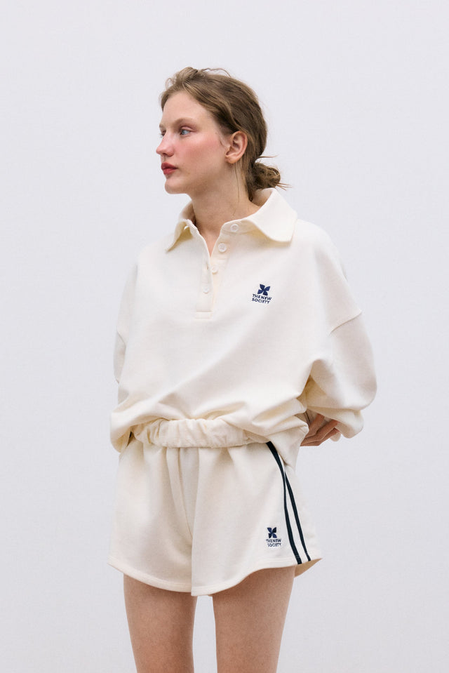 TNS Logo Woman Short Ecru Women's Bottoms The New Society