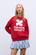 TNS Logo Woman Sweatshirt Tulip Red Women's Tops The New Society