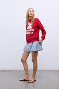 TNS Logo Woman Sweatshirt Tulip Red Women's Tops The New Society